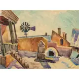 Taos Yard by Anna Katharine Skeele, watercolor, sold Jun 2025