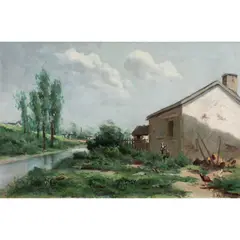 San Leandro by Manuel Valencia, oil on canvas, sold Jun 2025