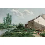 San Leandro by Manuel Valencia, oil on canvas, sold Jun 2025