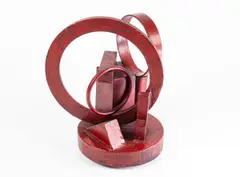 Untitled (Red Loops) by Marilyn Kuksht, bronze sculpture, sold Jun 2025