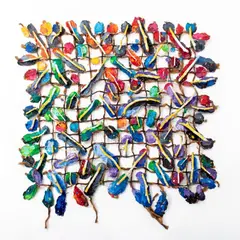Rainbow Found Object Composition by Elfi Schuselka, Mixed Media, sold Aug 2026