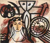 Birth of a Totem Nos. II-VI by Walter Gaudnek, circa 1970, Oil on Canvas, sold Aug 2026
