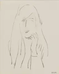 Portrait of a Woman by Manfred Schwartz, Charcoal on Paper, sold Aug 2026