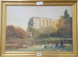 Roman viaduct at Jouy-aux-Arches, Lorraine by Albert Marks, oil on board, sold Mar 2020