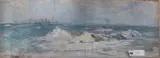 Warships off the coast by Stanley Charles Rowles, oil on canvas, offered Mar 2020