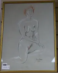 Coloured chalk by John Skelton, 1994, watercolor, sold Mar 2020