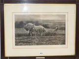The Clover Field by Herbert Dicksee, etching, sold Mar 2020