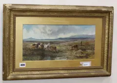Dartmoor ponies by William Henry Pike, 1880, oil on board, sold Mar 2020
