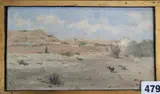 Grand Canary' [sic], landscape with figure and goats by Alfred Conquest, oil on panel, sold Mar 2020