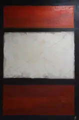 Abstract, monogrammed A.T by Robert Mangold, oil on canvas, sold Mar 2020