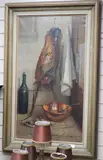 Still life of a pheasant, bottle and copper bowl by Mary Remington, oil on canvas, sold Mar 2020