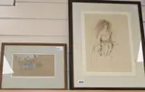 Self-Study by Edna Clarke Hall, ink, sold Mar 2020