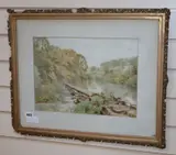 Stepping Stones by Thomas Henry Hunn, 1917, watercolour, offered Feb 2020