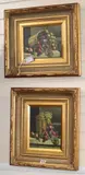 Still life of grapes on a ledge by D Mazia, oil on board, sold Feb 2020