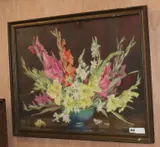 Gladioli in a vase, 53 x 75cm signed 21 x 29.5in by Helen Seddon, watercolour, offered Feb 2020