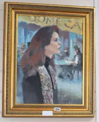 Study of a woman, label verso, 43 x 33cm 17 x 13in by James Cleaver, oil on board, sold Feb 2020