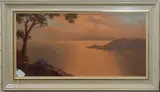 Sunset off the Italian Coast by Mario Rossi, oil on canvas, sold Feb 2020