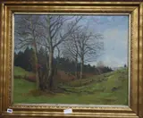 Trees in a landscape by Adolf Kapfhammer, oil on canvas, sold Feb 2020