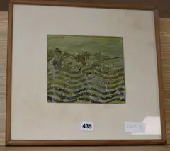 Abstract landscape by Benedict Rubbra, 1975, gouache on paper, sold Feb 2020