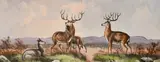 British, a pair of oil on board scenes of deer in a landscape by Alfred Worthington, oil on board, offered Mar 2021