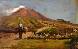 The Road To The Observatory On Mount Vesuvius by Holger Hvitfeld Jerichau, oil on panel, sold Mar 2021