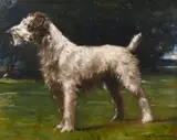 French, A portrait of a terrier in a landscape by Andre Marchand, oil on panel, offered Mar 2021