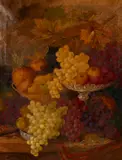 British, A still life of abundant fruit, with grapes and vines by Henry Gummery, oil on canvas, sold Mar 2021