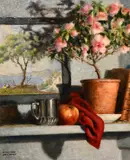 The Shelf by Geoffrey Needham, oil on canvas, sold Mar 2021
