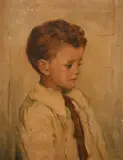 American, a bust length portrait of a young boy by Louise Wright, oil on canvas, sold Mar 2021