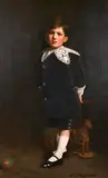 British, a full-length portrait of a boy with toys by Arthur Herbert Buckland, oil on canvas, offered Mar 2021