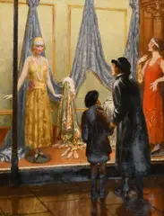The Shop Window by John Collier, oil on board, sold Mar 2021
