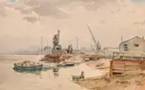 Bugsby's Reach by Ashton Cannell, watercolour, offered Mar 2021