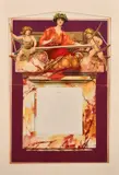 British, A classical figure possibly Hestia, flanked by cherubs above a marble portico by Herbert Gandy, watercolour, sold Mar 2021