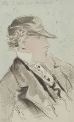 O Blow the Midges !!!-A Portrait of Sir John Everett Millais by John Leech, Pencil and watercolour heightenend with white, sold May 2012