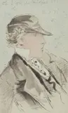 O Blow the Midges !!!-A Portrait of Sir John Everett Millais by John Leech, Pencil and watercolour heightenend with white, sold May 2012