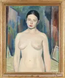 female nude by Philip Nardell, oil on canvas, offered Oct 2017
