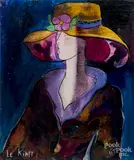portrait titled Charming by Linda Le Kinff, oil on board, offered Oct 2017