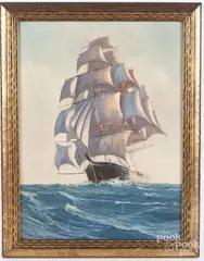 ship portrait by George L. Johnson, oil on board, offered Oct 2017