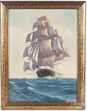 ship portrait by George L. Johnson, oil on board, offered Oct 2017