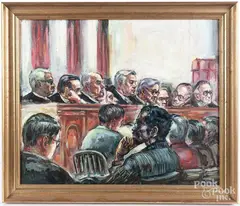 of the US Supreme Court by Freda Reiter, oil on canvas, offered Oct 2017
