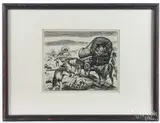 signed engravings by Eugene Higgins, pencil, offered Oct 2017