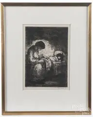 signed engravings by Eugene Higgins, pencil, offered Oct 2017