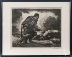 signed engravings by Eugene Higgins, pencil, offered Oct 2017