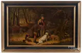 of a hunter and hounds by Edmund Aylburton Willis, oil on canvas, offered Oct 2017