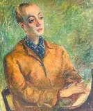 Portrait of Stanley Bate by Clara Klinghoffer, oil on canvas, sold Jul 2022
