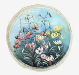 Lilies by Lowell Nesbitt, 1968, oil on canvas (unstretched), sold Jul 2022