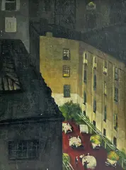 The Garden by Georg T. Hartmann, 1945, oil on panel, sold Jul 2022