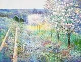 Esplanade by Charles Zhan, oil on canvas (unstretched), sold Jul 2022