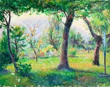 Garden, Woodstock, NY by Clara Klinghoffer, oil on canvas, sold Jul 2022