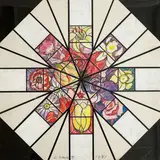 Floral Kaleidoscope by Lowell Nesbitt, 1981, oil pastel on paper, sold Jul 2022